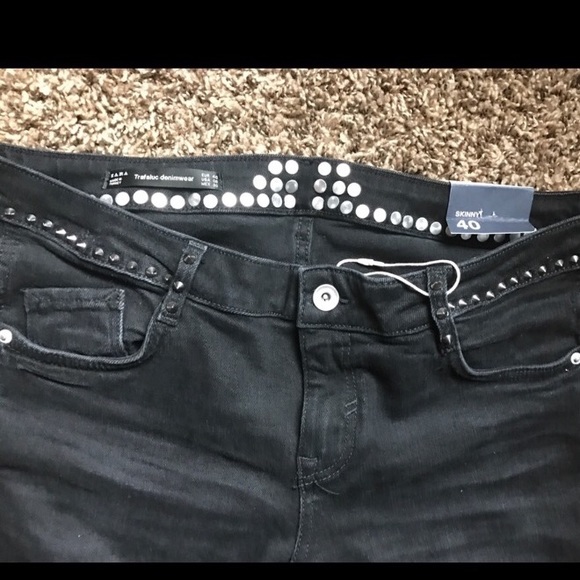 Zara Frayed Studded Skinny Jean - Picture 2 of 3